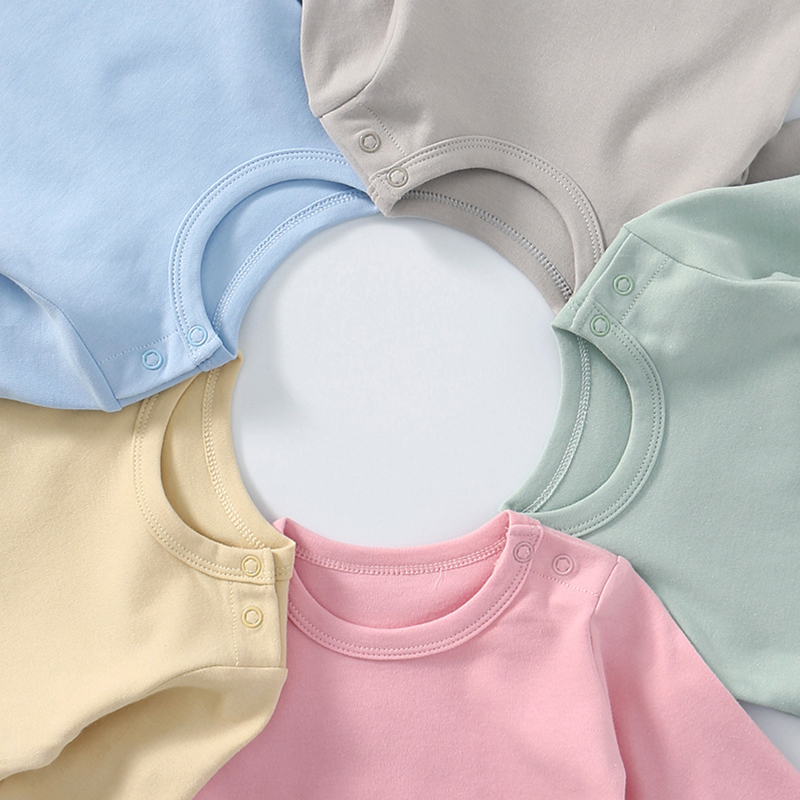 Cotton Long Sleeve Baby Onesies with Mixed  Sizes and Colors - Chinese Warehouse