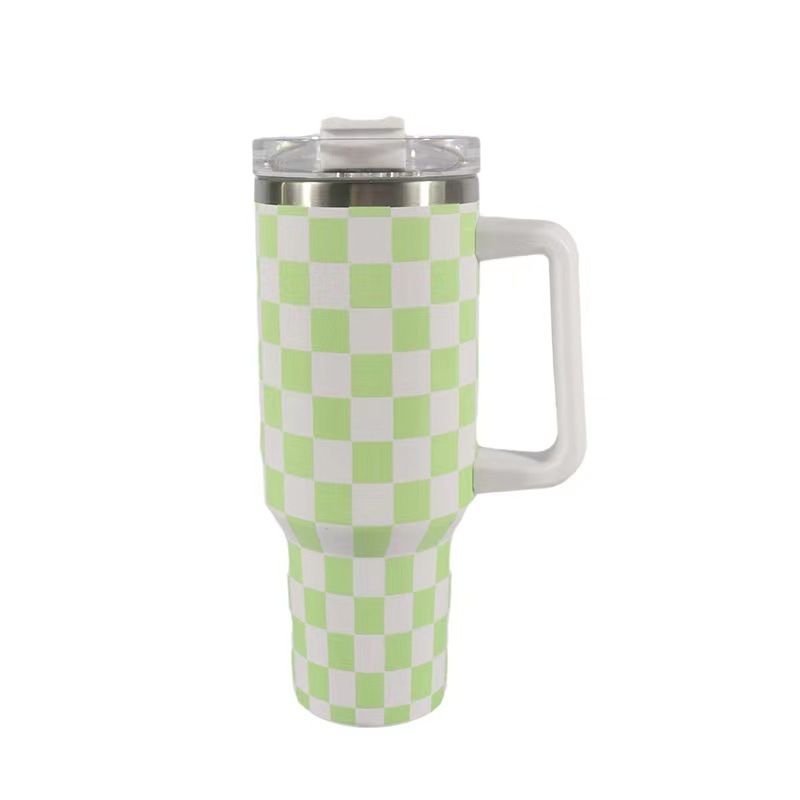 RTS CN --  40oz 5D Printed Mixed Houndstooth Designs Stanley1.0 Tumbler with Straw&lids