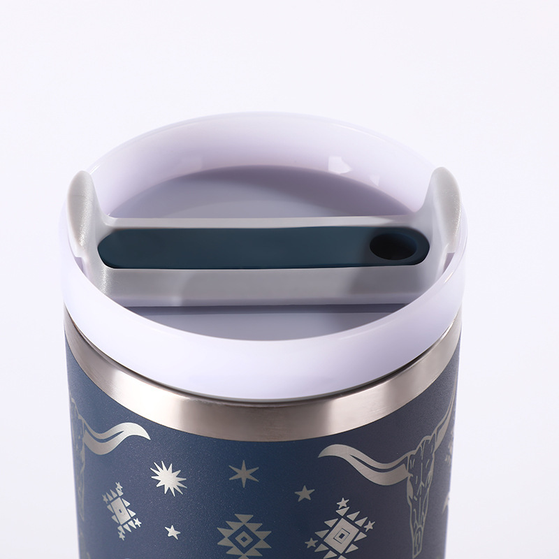 RTS CN -- 40oz Stanley2.0  OX-Head Laser Printed Travel Mug Tumbler With Straw&lids
