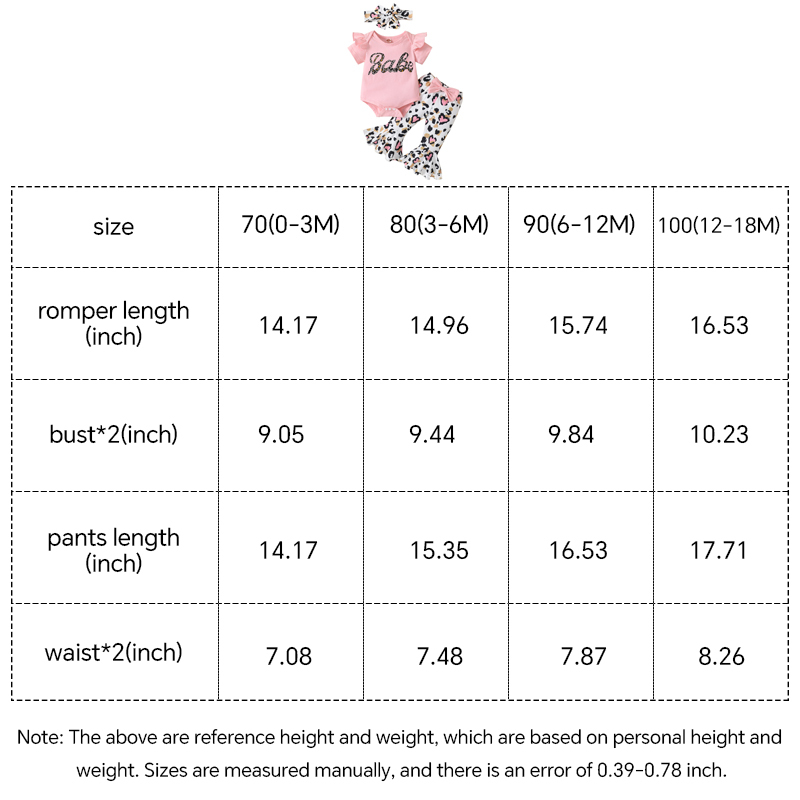 Printed Bell Bottom Set Toddler Girls Short Sleeve Jumpsuit Bodysuit Bell Bottom Clothes Summer - Chinese Warehouse