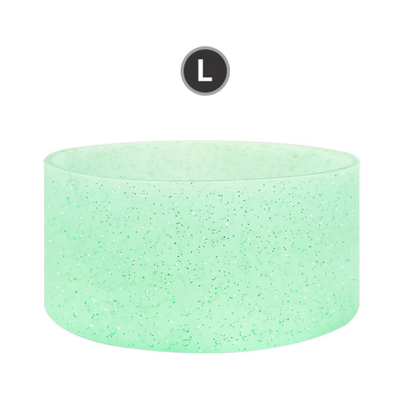 RTS CHINA Creative glitter silicone cup cover translucent sports water bottle cup bottom protective cover Stanley luminous bottom bottle cover
