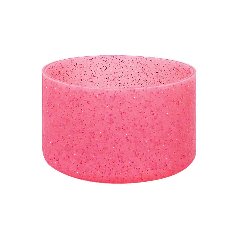 RTS CHINA Creative glitter silicone cup cover translucent sports water bottle cup bottom protective cover Stanley luminous bottom bottle cover