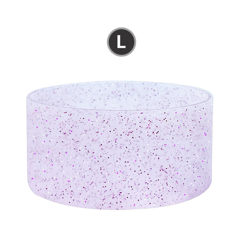 RTS CHINA Creative glitter silicone cup cover translucent sports water bottle cup bottom protective cover Stanley luminous bottom bottle cover
