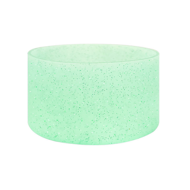 RTS CHINA Creative glitter silicone cup cover translucent sports water bottle cup bottom protective cover Stanley luminous bottom bottle cover