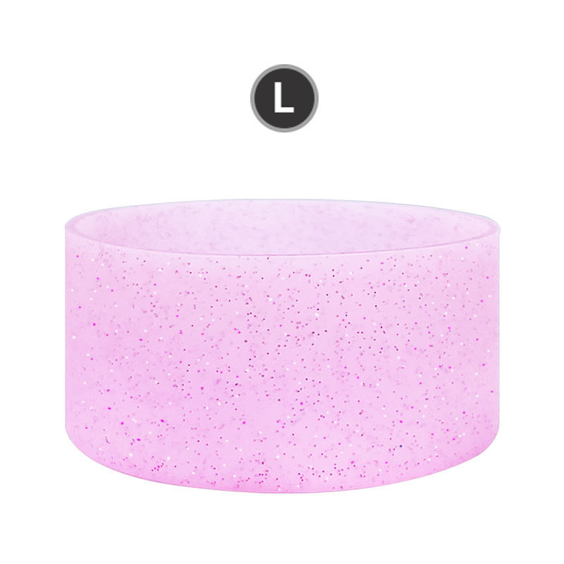 RTS CHINA Creative glitter silicone cup cover translucent sports water bottle cup bottom protective cover Stanley luminous bottom bottle cover