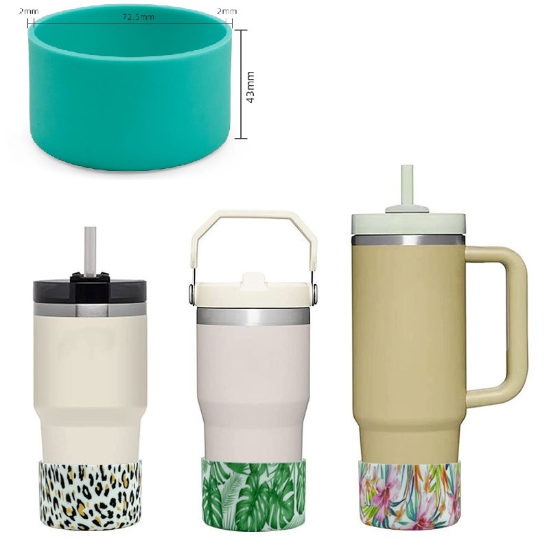 RTS CHINA 12-24oz silicone cup cover  sports water bottle cup bottom protective cover Stanley luminous bottom bottle cover