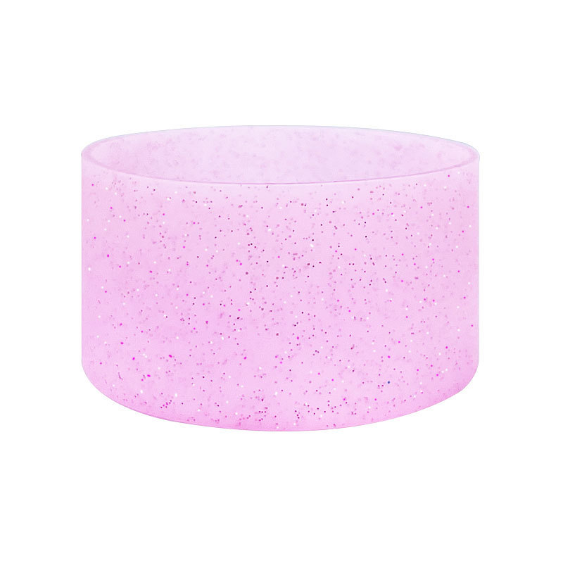 RTS CHINA Creative glitter silicone cup cover translucent sports water bottle cup bottom protective cover Stanley luminous bottom bottle cover