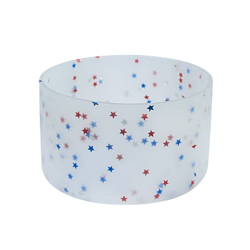 RTS CHINA Creative glitter silicone cup cover translucent sports water bottle cup bottom protective cover Stanley luminous bottom bottle cover