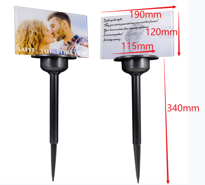 RTS CHINA sublimation solar acrylic lawn lamp &lawn sign