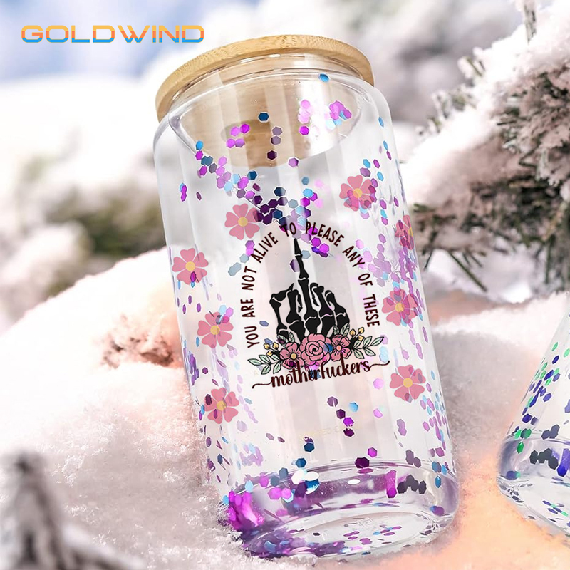 RTS US Warehouse Case of 25pack 16oz Sublimation Glass Can With Bamboo Lid and Plastic Straw