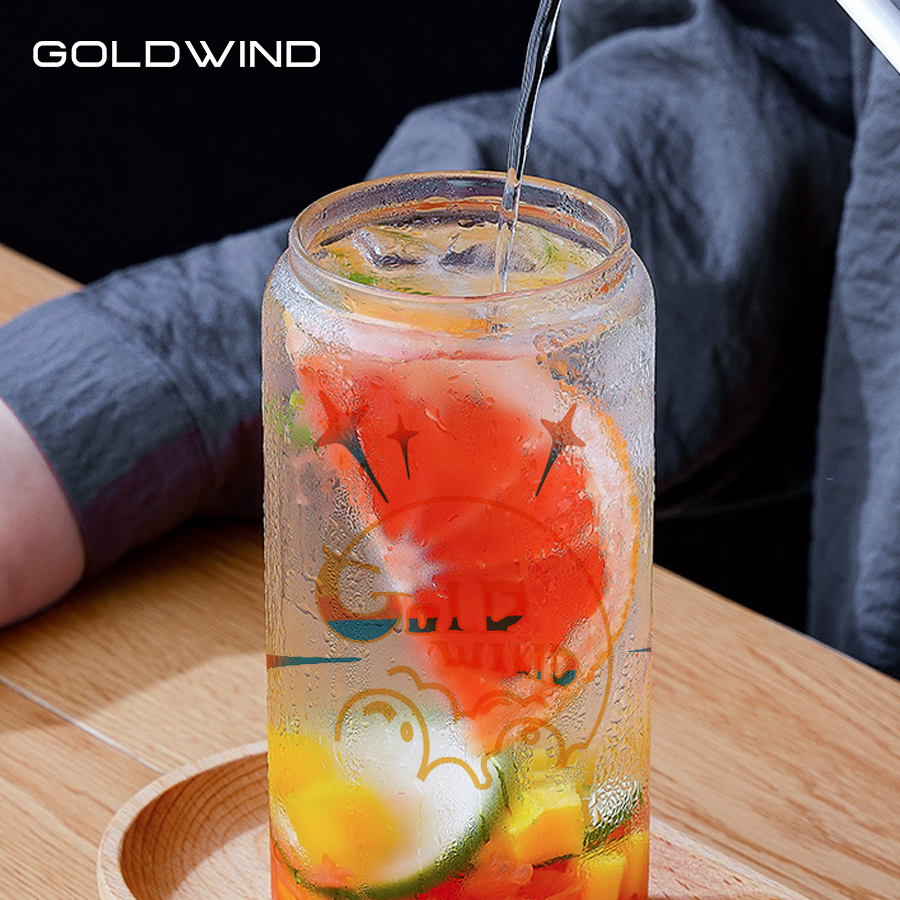 Preorder - US Warehouse 20oz Sublimation Case of 25pack clear/frosted Glass Can With Bamboo Lid and Plastic Straw