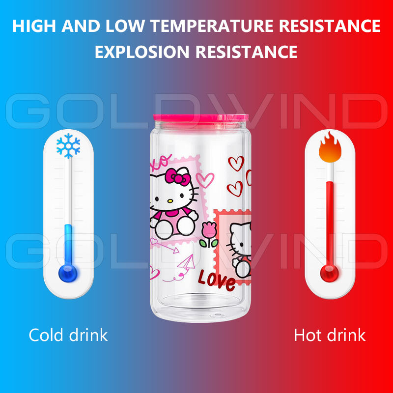 RTS Chinese Warehouse Case of 25pack 16oz Sublimation Snow Globe Glass Can with Plastic Color Lid and Plastic Straw