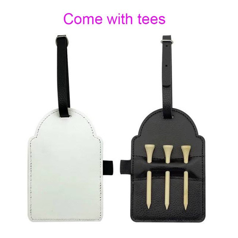 Sublimation Blank Printed PU Leather Golf Tack Holder with Tees  - Chinese Warehouse