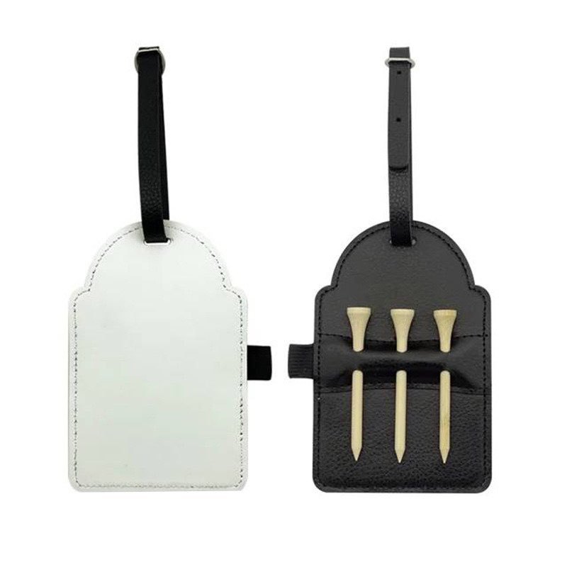 Sublimation Blank Printed PU Leather Golf Tack Holder with Tees  - Chinese Warehouse
