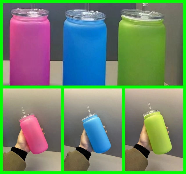 RTS Chinese Warehouse Case of 50pack 16oz Acrylic tumbler with Plastic Color Lid and Plastic Straw