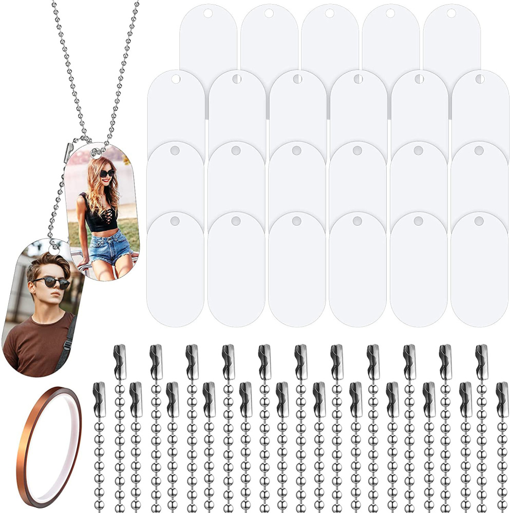 RTS CHINA 1.18"*1.97" Double Side Sublimation  Aluminum Military Brand& pet tag