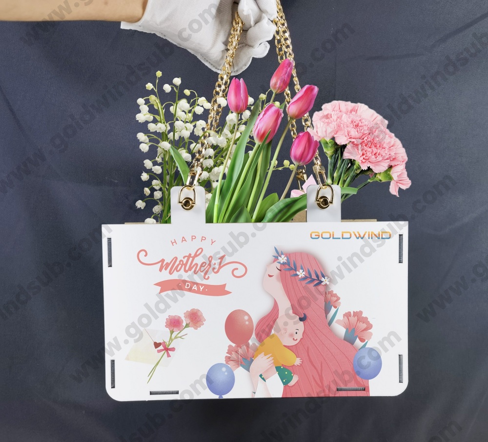RTS CHINA Sublimation MDF Blank bag with Chain for mother's day