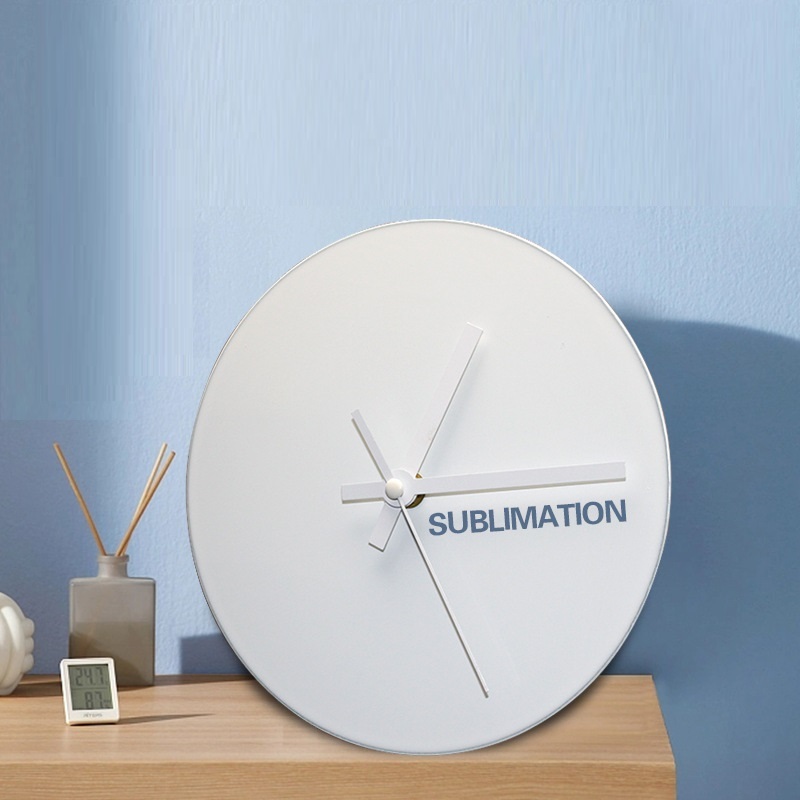 RTS CHINA case of 24 pack round 8inch/12inch sublimation glass clock