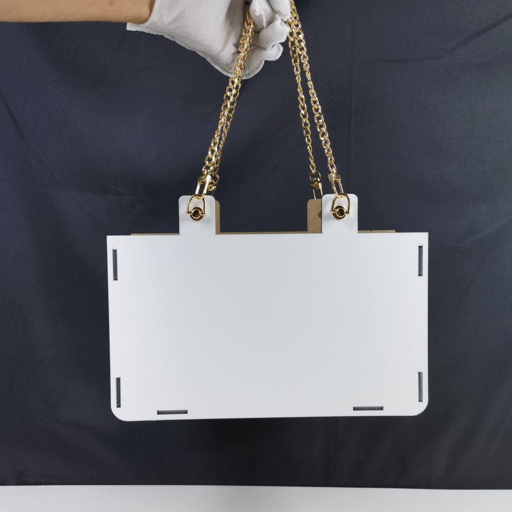 RTS CHINA Sublimation MDF Blank bag with Chain for mother's day