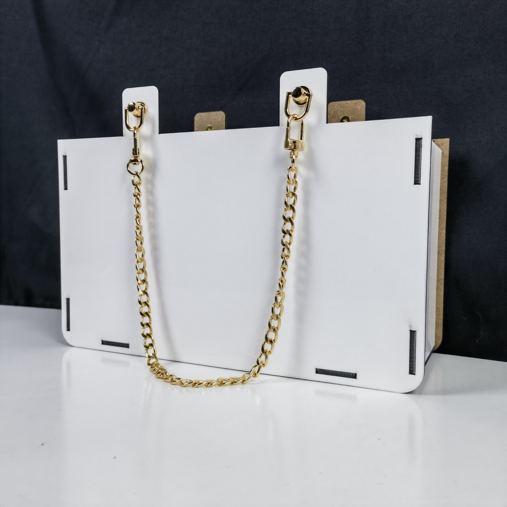 RTS CHINA Sublimation MDF Blank bag with Chain for mother's day