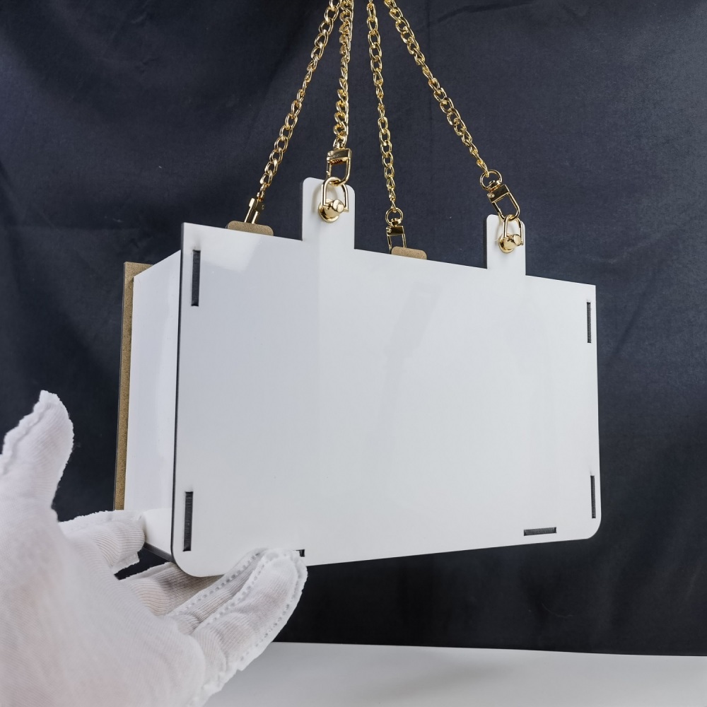 RTS CHINA Sublimation MDF Blank bag with Chain for mother's day