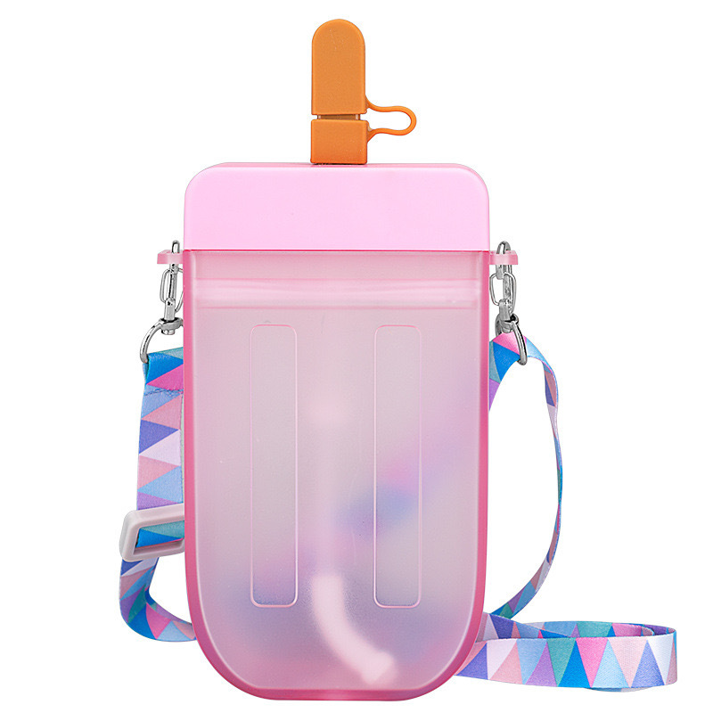 RTS Chinese Warehouse 300ml/10oz  Plastic Ice Cream Shape Cups Bottles Tumblers with Color Lid and Plastic Straw