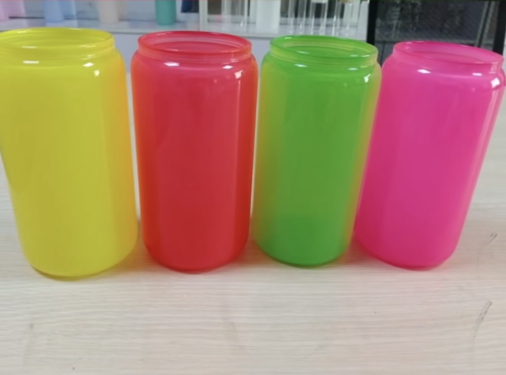 RTS CHINA Case of 50pack 16oz Colored Glass Can With  Plastic Straw and Colored Lids