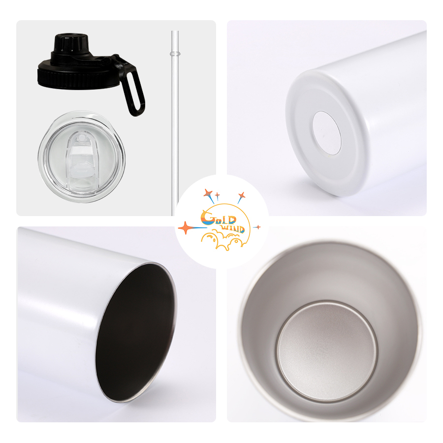 RTS US Warehouse 20oz Stainless Steel Vacuum Insulated Sublimation Blank Straight Skinny Tumbler Coffee Mug With Sport Lid And Straw