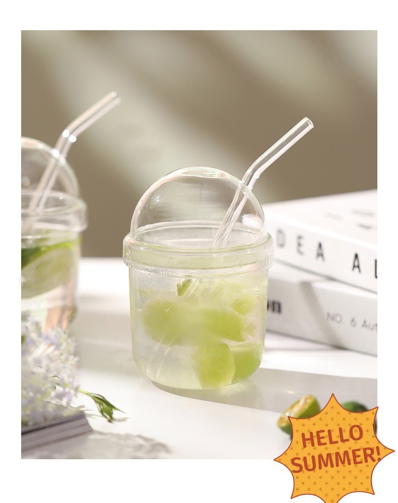 Preorder --- RTS US Case of 40pack 15oz Clear Glass Can With Glass Straw and Doom Lids