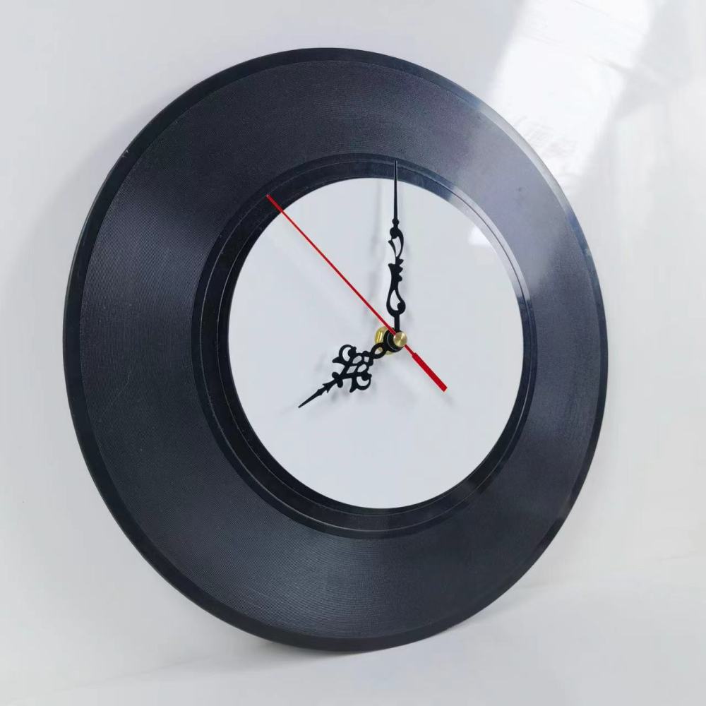 RTS CHINA  —- 12x12 Inches Sublimation Plastic Round Record style Clock