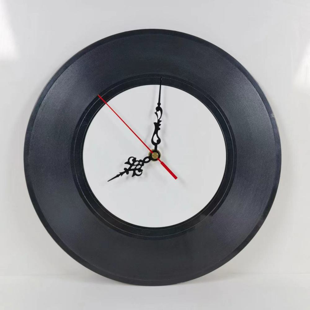 RTS CHINA  —- 12x12 Inches Sublimation Plastic Round Record style Clock