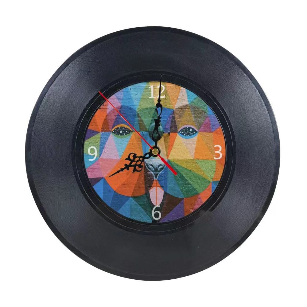 RTS CHINA  —- 12x12 Inches Sublimation Plastic Round Record style Clock