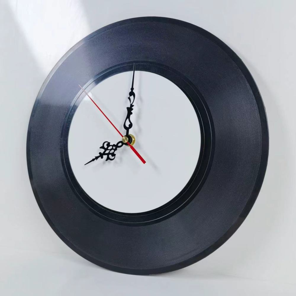 RTS CHINA  —- 12x12 Inches Sublimation Plastic Round Record style Clock
