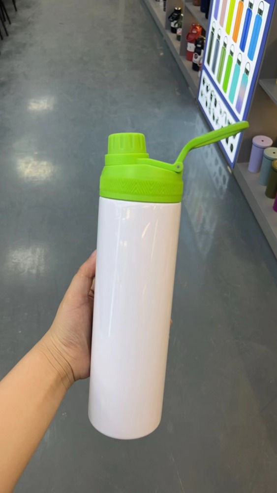 RTS CHINA —- 20oz Double Walled Sublimation Straight Skinny Stainless Steel 304 Sports Water Bottle with Dual Lids