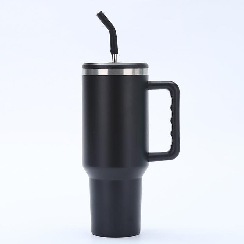 RTS CHINA - 130pcs BLACK COLORED 40oz Double Walled Stainless Steel tumblers with Plastic Straw&Lids(65pcs v3.0+65pcs v2.0)