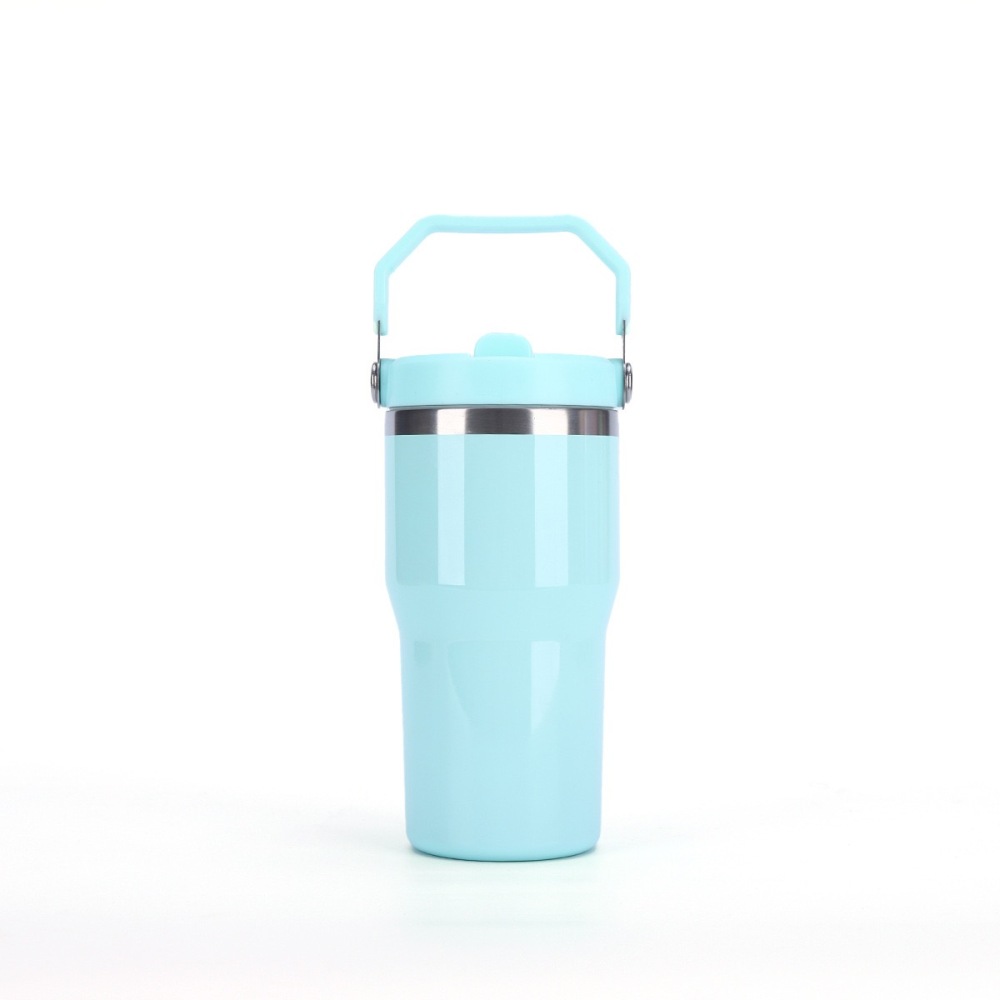 RTS CHINA - 20oz Glossy Student Kids Macaron Color tumblers with Flip Straw and Handle Suitabe for Sublimation and Laser Engraving