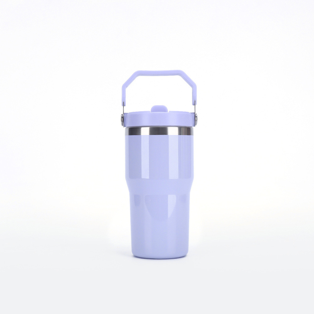RTS CHINA - 20oz Glossy Student Kids Macaron Color tumblers with Flip Straw and Handle Suitabe for Sublimation and Laser Engraving