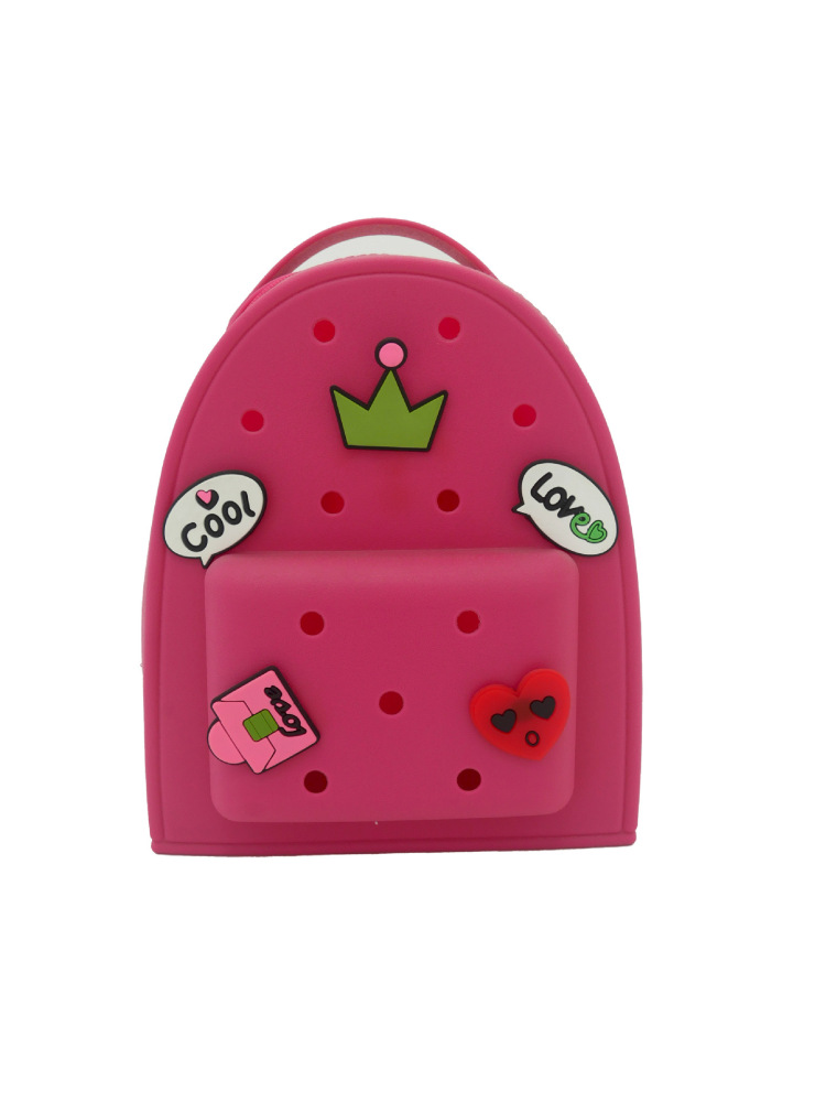 RTS CHINA - Handmade Women Kids Bookbag Cute Creative Cartoon Bogg EVA Creative Candy Pattern Zipper Closure Two PU DIY Charm Backpack