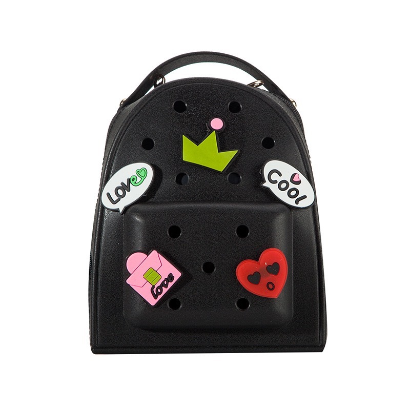 RTS CHINA - Handmade Women Kids Bookbag Cute Creative Cartoon Bogg EVA Creative Candy Pattern Zipper Closure Two PU DIY Charm Backpack