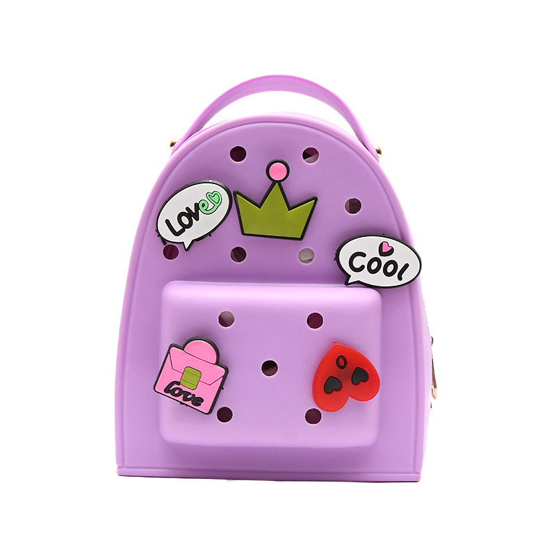 RTS CHINA - Handmade Women Kids Bookbag Cute Creative Cartoon Bogg EVA Creative Candy Pattern Zipper Closure Two PU DIY Charm Backpack