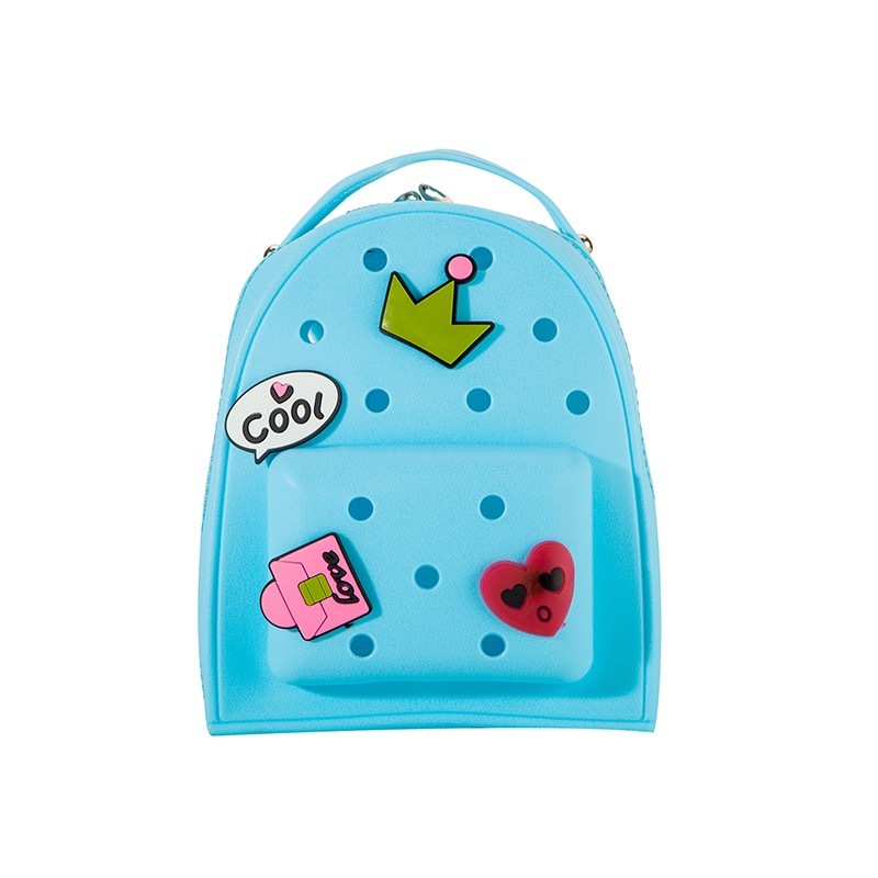 RTS CHINA - Handmade Women Kids Bookbag Cute Creative Cartoon Bogg EVA Creative Candy Pattern Zipper Closure Two PU DIY Charm Backpack