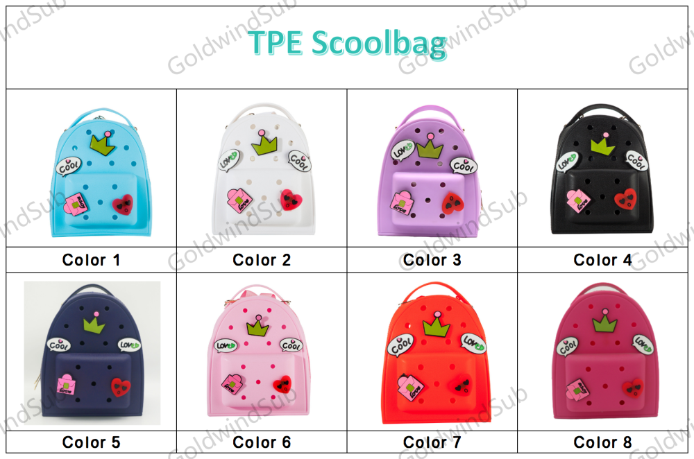 RTS CHINA - Handmade Women Kids Bookbag Cute Creative Cartoon Bogg EVA Creative Candy Pattern Zipper Closure Two PU DIY Charm Backpack