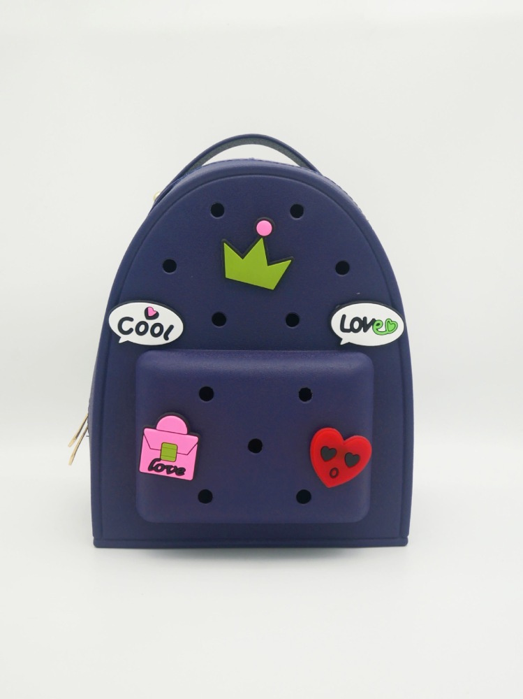 RTS CHINA - Handmade Women Kids Bookbag Cute Creative Cartoon Bogg EVA Creative Candy Pattern Zipper Closure Two PU DIY Charm Backpack