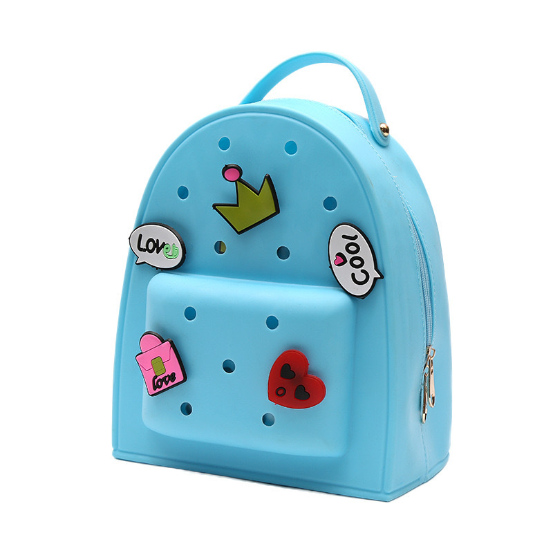 RTS CHINA - Handmade Women Kids Bookbag Cute Creative Cartoon Bogg EVA Creative Candy Pattern Zipper Closure Two PU DIY Charm Backpack