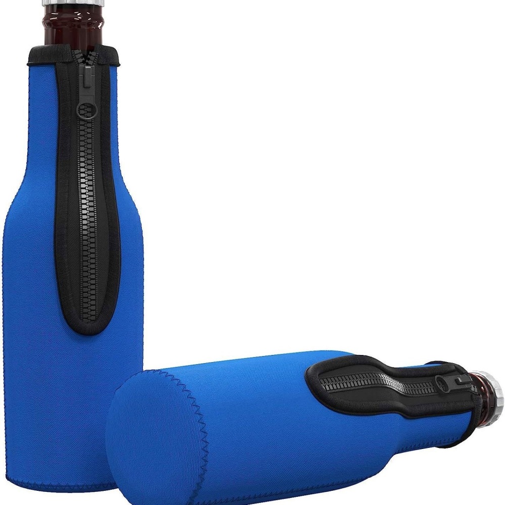 RTS CN - 50pcs Beer Bottle Cooler Sleeves Keep Drink Cold Zip-up Extra Thick Neoprene Insulated Sleeve Cover with Bottle Opener