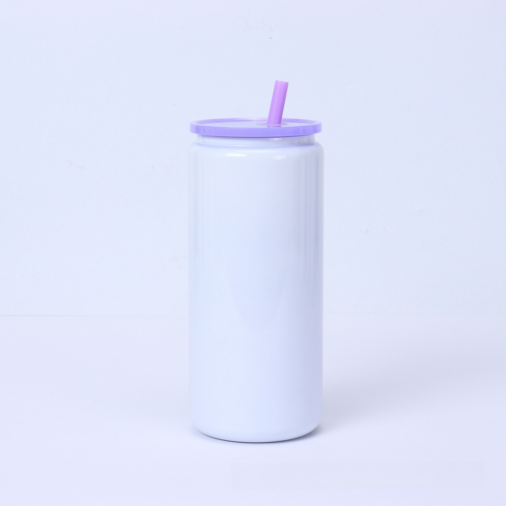 RTS US - NEW 16oz Sublimation Double Walled Powder Coated Stainless Steel Vacuum Insulated Tumblers with Plastic Straw&Lids