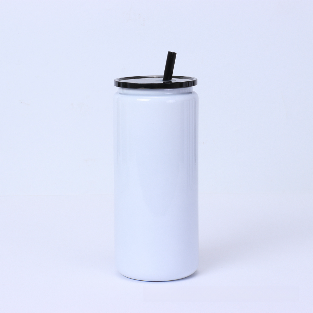 RTS US - NEW 16oz Sublimation Double Walled Powder Coated Stainless Steel Vacuum Insulated Tumblers with Plastic Straw&Lids