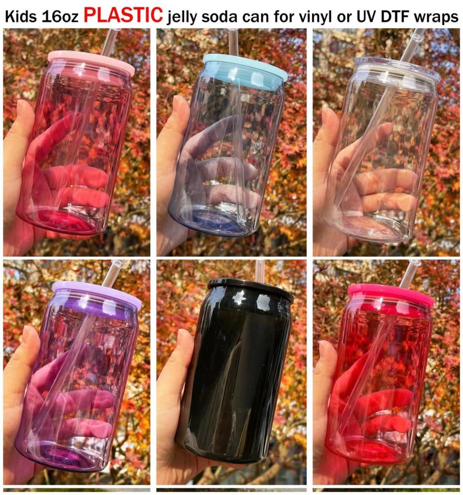 Pre-order Chinese Warehouse Case of 60pack 16oz Colored Acrylic Can With  Plastic Straw and Lids