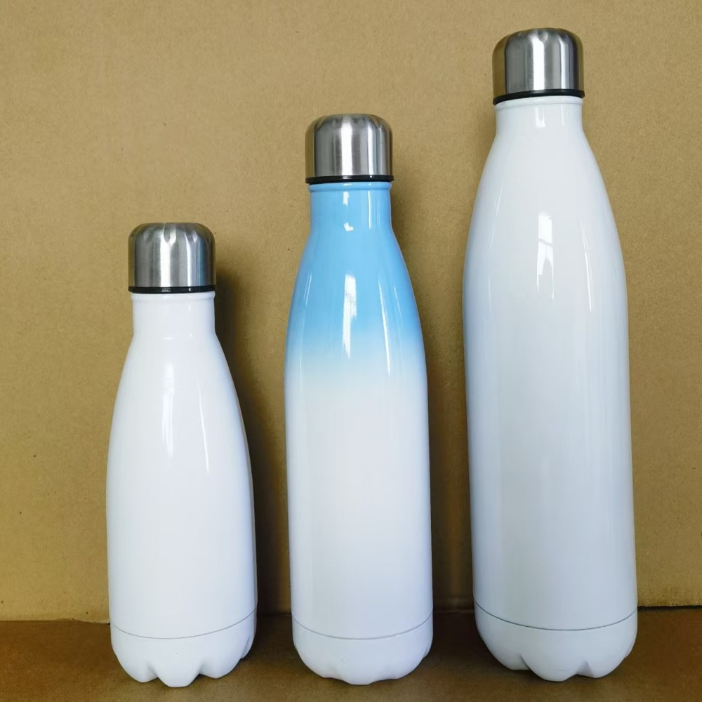 RTS CHINA --- 12oz/17oz/25oz Sublimation Ombre Blank Stainless Steel Cola Bottle with Lids