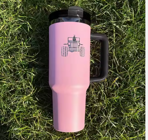 RTS CHINA --  Best Value Gifts Black Plated Pink 40oz Tumbler for 2025 Valentine's Day 40oz Black Underneath Pink Tumbler For Laser Engrave